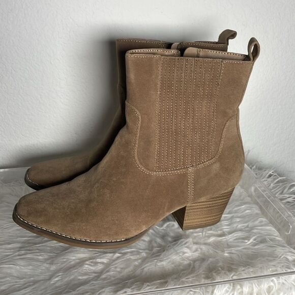 UNIVERSAL THREAD WOMENS BOOTS BROWN ZIPPER CLOSE SLIP ON SIZE 10 - Picture 4 of 7